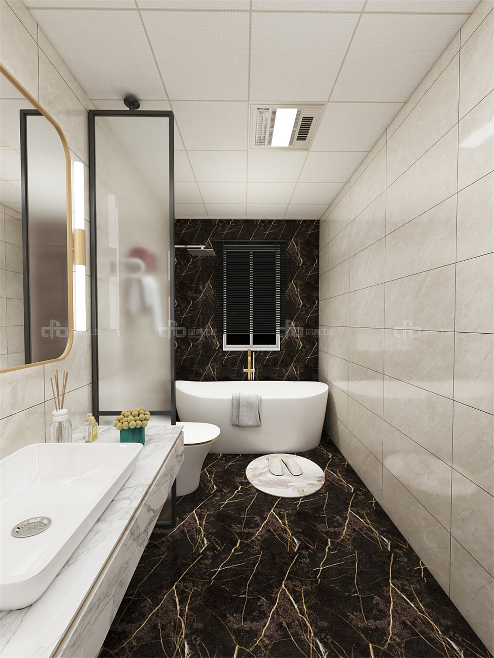 整木定制現代輕奢風格與金屬共舞,領略流光歲(圖21) 整木定制衛生間